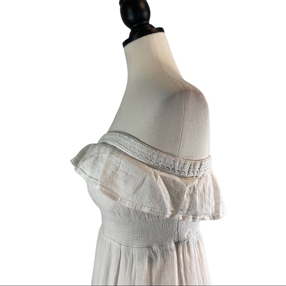 Anthropologie HD in Paris Strapless Dress Ivory Ruffle Tiered, Size XS - Picture 5 of 12